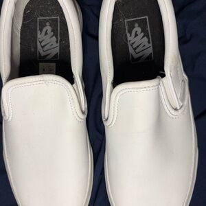 Vans Men/Women’s Classic White Slip-On Loafers